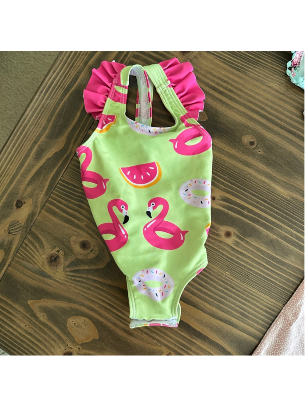 Baby Girl Clothing Bundle 3-6 Months Swimsuits Dress Footed Pajamas Summer 6pc - Picture 4 of 13
